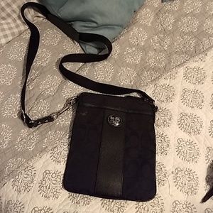 Black signature canvas Coach crossbody
